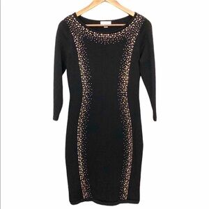 Calvin Klein Rhinestone Embellished Bodycon 3/4 Sleeve Sweater Dress